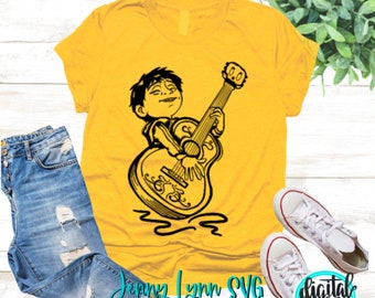 Coco SVG Miguel SVG Coco Día de los Muertos SVG Silueta Cricut Archivo de corte Dxf Sublimación Png Coco Camiseta SVG