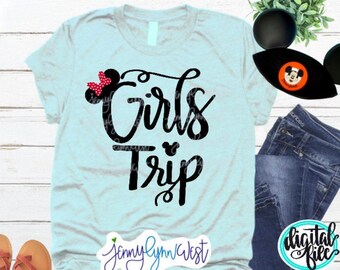 Disneyland Girls Trip SVG Disneyworld Girls Trip PNG Cut File Iron On Transfer Cricut DisneySVG Girls Trip Sublimations  Minnie Mouse Bow