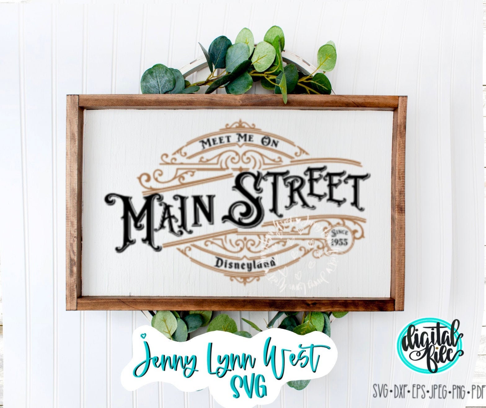 Disneyland Main Street Sign SVG Main Street Cut File Screenprint SVG Iron on  Disneyland Sign Silhouette Cricut Png DXF