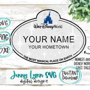 2023 nieuwe DisneyWorld Cast Member naamplaatje SVG DisneyWorld werknemer tag gesneden bestand Cricut SVG DXF png DisneyWorld gesneden bestand vakantie shirt Svg