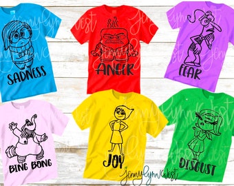 Inside Out SVG Bundle Anger Sadness Joy Bing Bong Fear Disgust Shirt  Digital Iron On Silhouette Download 6 Inside Out 36 Files Bundle DXF