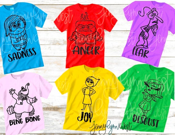 Disneybound Inside Out Joy Sadness Fear Anger Disgust T-shirt 