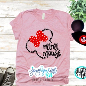 Mimi Mouse Mickey Heads Disneyland SVG Digital File SVG Hand Lettered Disneyworld Mimi Mouse Silhouette Cricut Shirt Sublimation PNG
