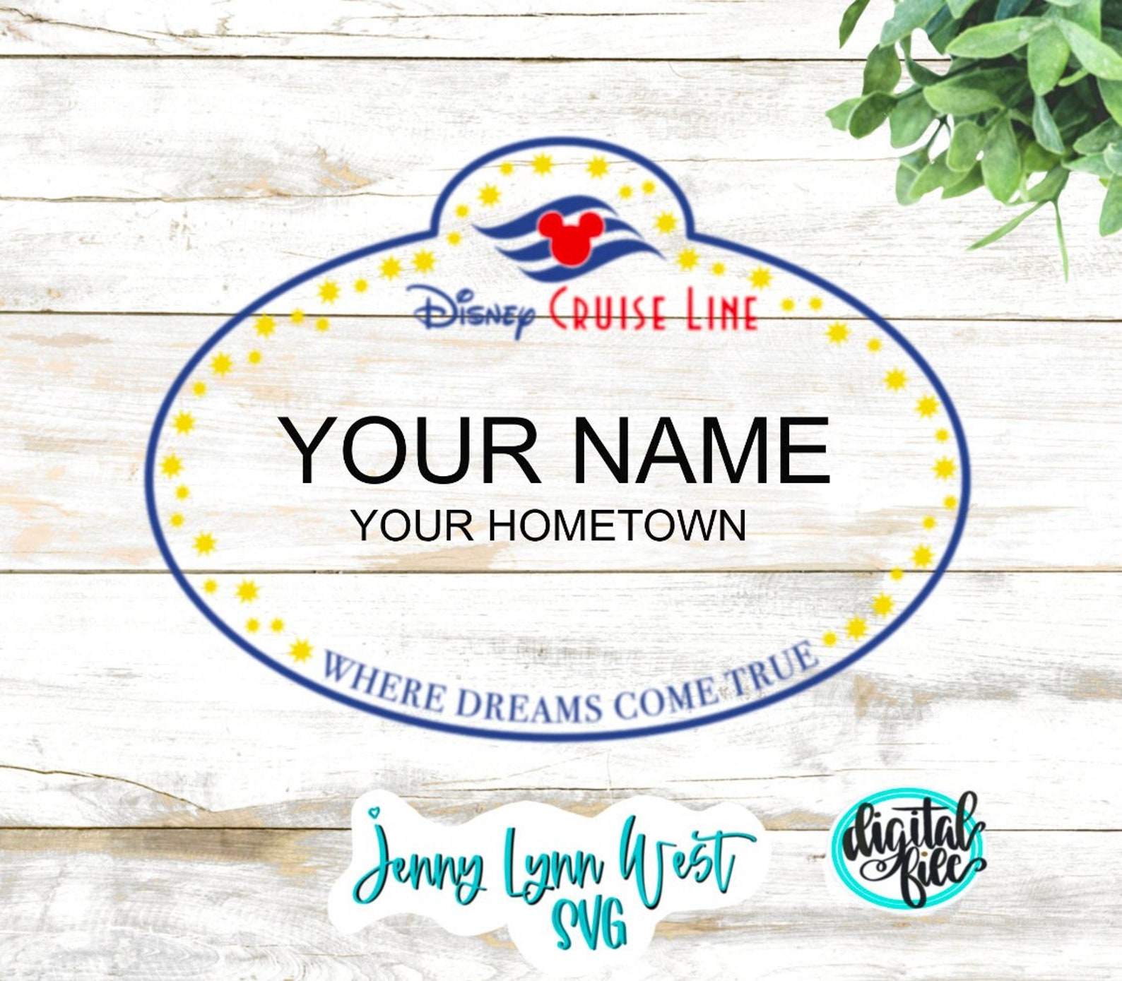 Cruise Line Cast Member Name Tag SVG Cruise Employee Tag Cut Etsy