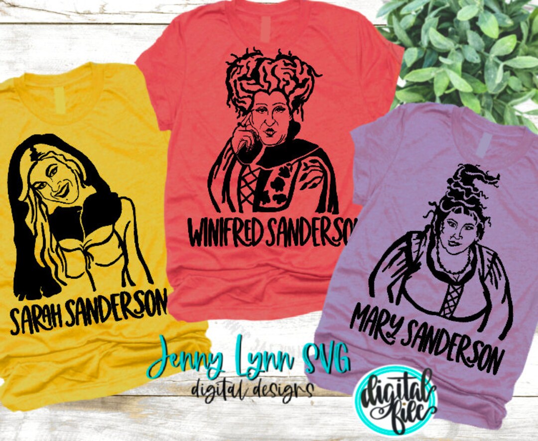 Hocus Pocus Bundle SVG Sanderson Sisters Mary Winifred Sarah Halloween DXF  PNG Sanderson Digital Cut File Cricut Sublimation Halloween - Etsy, image size:1080x886
