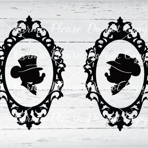 Mickey Minnie Vintage Frame Digital Download Cutting File DXF DisneySVG sublimation Cut File Cricut Disneyland svg dxf png