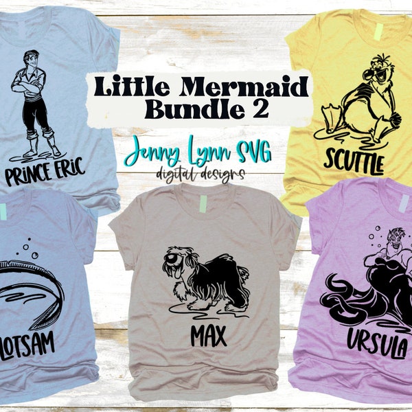 Little Mermaid SVG Bundle Ursula Prince Eric SVG Shirts DisneySVG Cut File Shirts Silhouette Cricut svg dxf png Little Mermaid