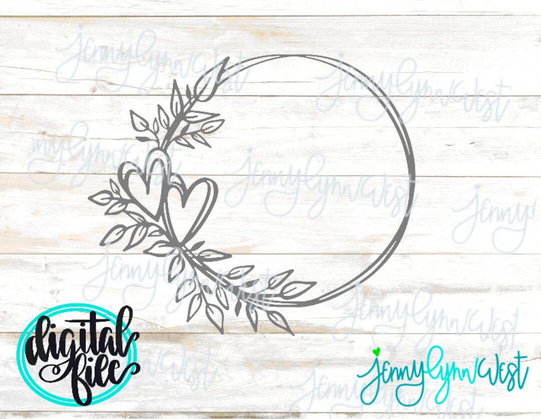 Heart Laurel Leaf Wreath SVG Laurel Heart SVG Digital File - Etsy