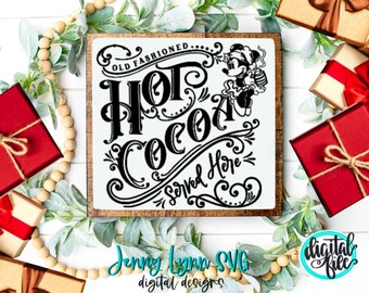 Hot Cocoa Sign Minnie Mouse Christmas Sign SVG Hot Chocolate Christmas Minnie Mouse Sublimation PNG Cricut Cut File Hot Chocolate