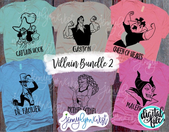 Download Disney Villains Svg Gaston Maleficent Dr Facilier Mother Etsy