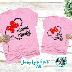 Mama Mouse SVG Mini Mouse Mickey Head Digital File SVG  Hand Lettered Disneyland Mama mouse Mini Silhouette Cricut dxf PNG