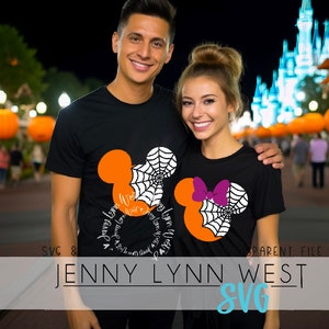 Spiderweb Mickey SVG Minnie Spiderweb SVG DisneyWorld Halloween shirt Cut file Iron on Cricut Sublimation PNG Disneyland Minnie Halloween