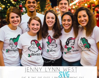 Seven Dwarfs Christmas SVG Bundle: Snow White Family Shirts (Digital Download)