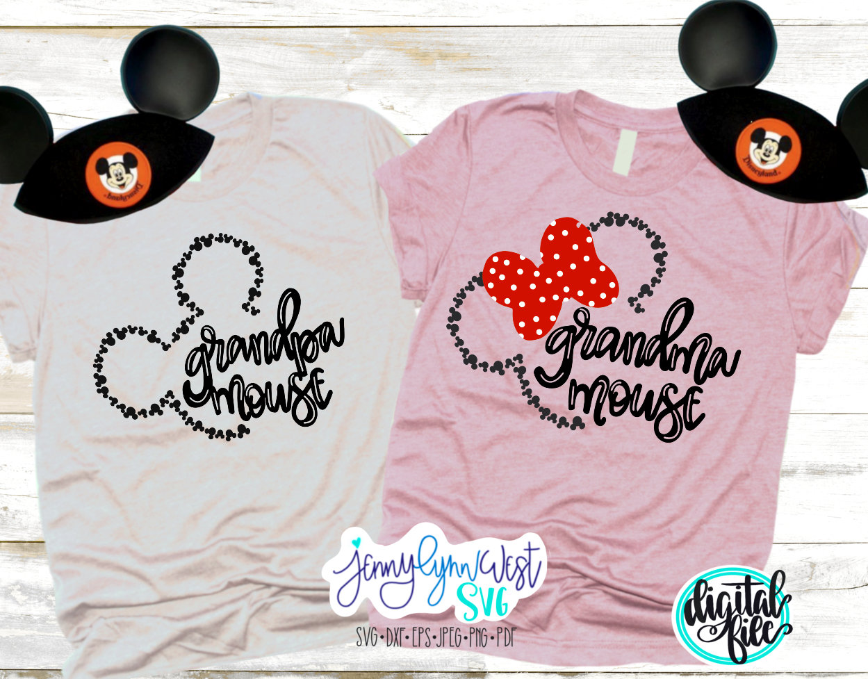 Disney SVG Grandma Grandpa Mouse Disney Park Family Disney | Etsy
