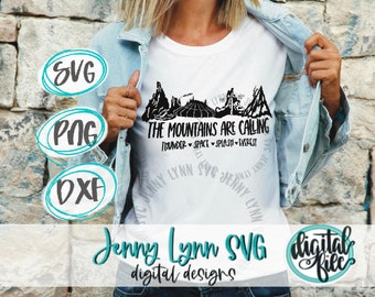 Disneyworld The Mountains are Calling SVG Digital Cut File Silhouette Cricut Shirt Sublimation PNG Splash Thunder Space Everest Mountain