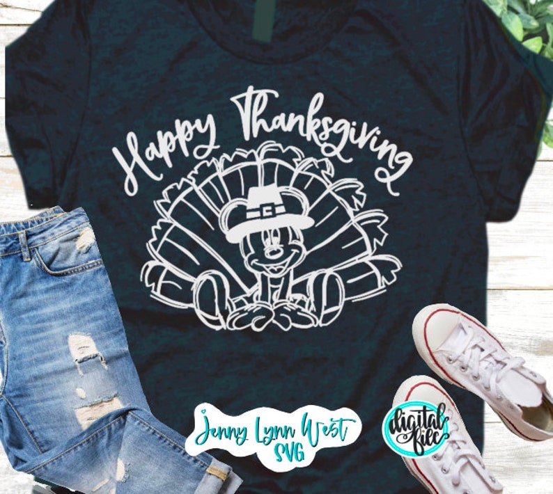 Happy Thanksgiving SVG Mickey Mouse Thanksgiving SVG Mickey Mouse Turkey Digital Cut files Iron on PNG Sublimation Mickey Mouse Turkey image 3