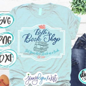 Belle’s Book Shop SVG Beauty and Beast Silhouette Cricut Beast Cut file Silhouette Princess Belle Download DXF World Park Shirts Digital