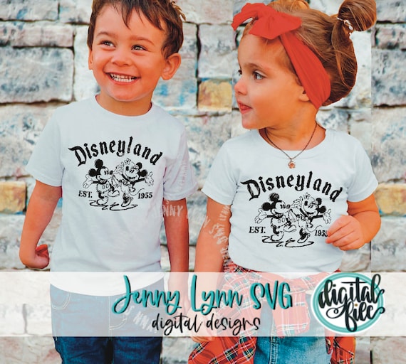 Disneyland SVG Mickey and Minnie 1955 Disneyland Shirt Family Shirts svg  Cut File Cricut Iron On SVG DXF Png Iron On Cut File Svg