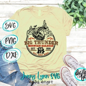 Big Thunder Mountain Railroad SVG Big Thunder Mountain Railroad Walt Disneyworld Digital File Silhouette Cricut Cut DXF png Iron On SVG