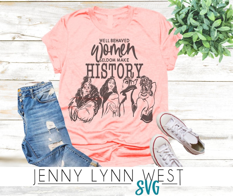 Villains SVG: Well Behaved Women, Cricut Cut Files and Sublimation (PNG) image 2