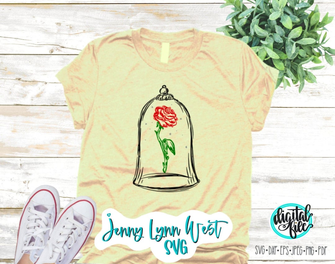 Beauty and the Beast Rose SVG Enchanted Rose SVG Sublimation Cricut
