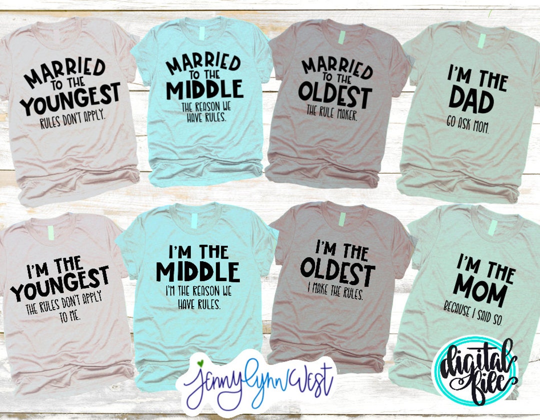 Family Rules Shirts SVG Family Shirts Iron on Cricut Printable Digital  Shirt Cut File Silhouette I Am the Oldest BUNDLE 3 Designs 12 Files -   Denmark