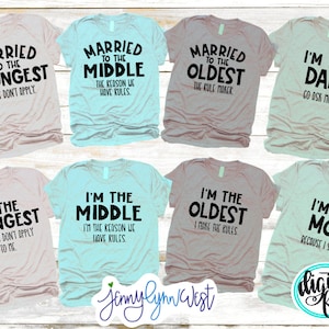 Family Rules Shirts SVG  Family Shirts Iron On Cricut Digital Shirt Cut File Silhouette I am the Oldest Married BUNDLE 5 Designs Mom Dad
