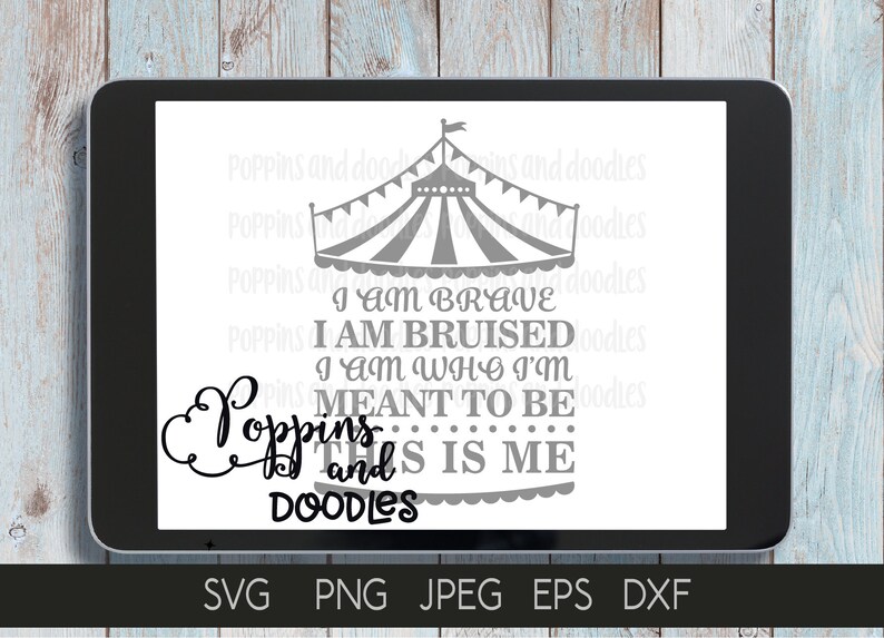 Download The Greatest Showman SVG I am Brave Tshirt Iron On Digital ...
