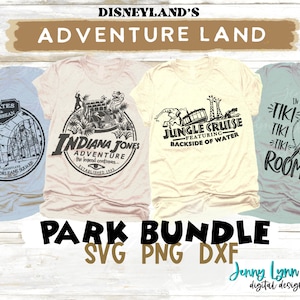 Disneylands Adventureland Park Ride SVG BUNDLE Indiana Jones Jungle Cruise Tiki Room Pirates of the Caribbean svg png dxf Sublimation Cricut