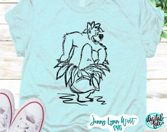 Jungle Book Baloo SVG DisneySVG Baloo sketch Silhouette Cricut Cut file Baloo Jungle Book DXF PNG Digital Files Sublimation Png