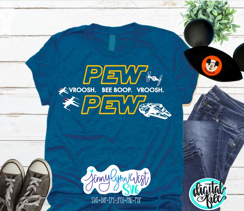 Download Disney Star Wars SVG Shirt Pew Pew Pew Jedi Iron On Cricut ...