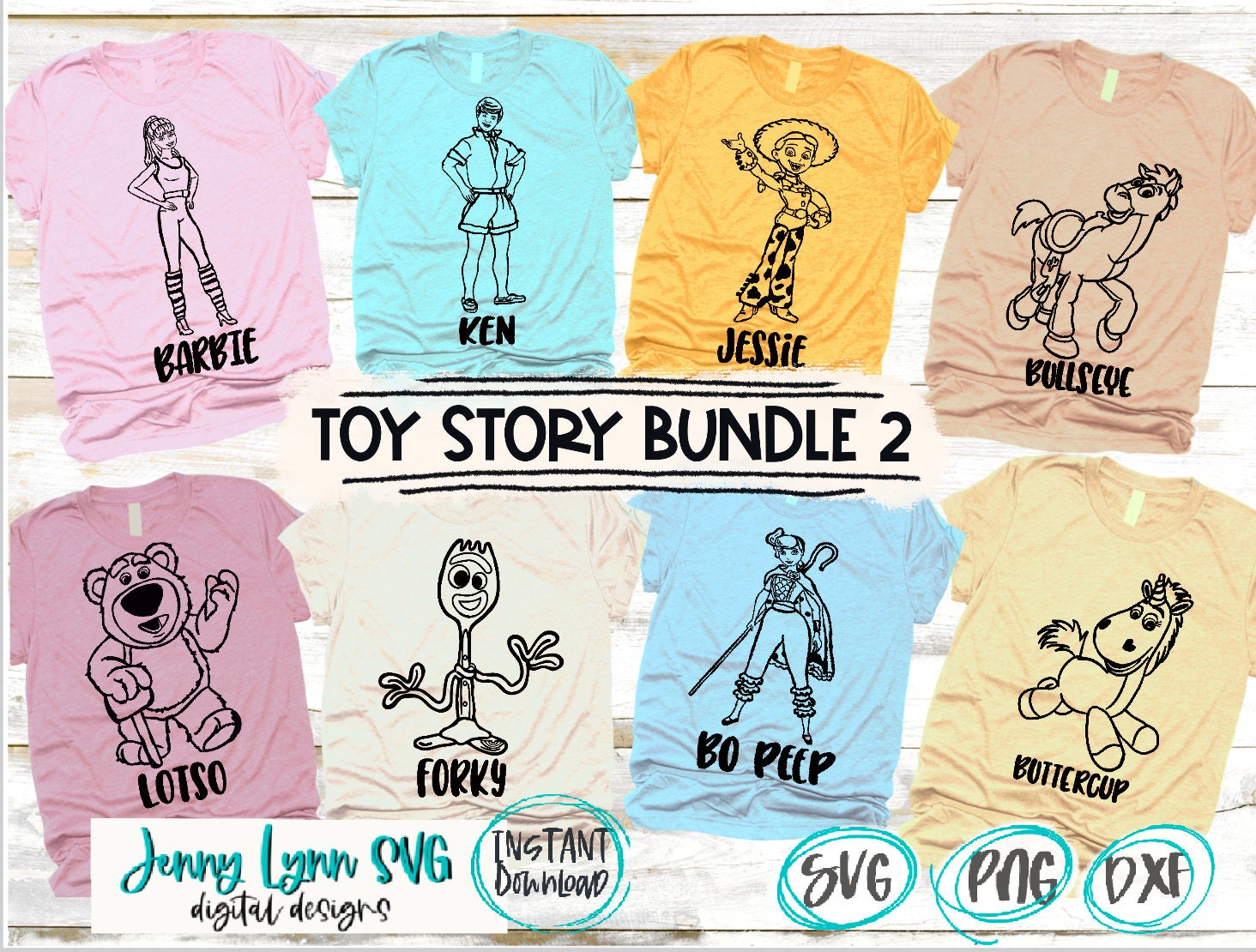 Toy Story Bundle 2 SVG Barbie Jessie Bullseye Bo Peep Toy Etsy