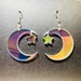 Iridescent Acrylic Crescent Moon Earrings, Laser Cut Acrylic Earrings, Rainbow Statement Earrings, Chic Boho Earrings, Original Design 