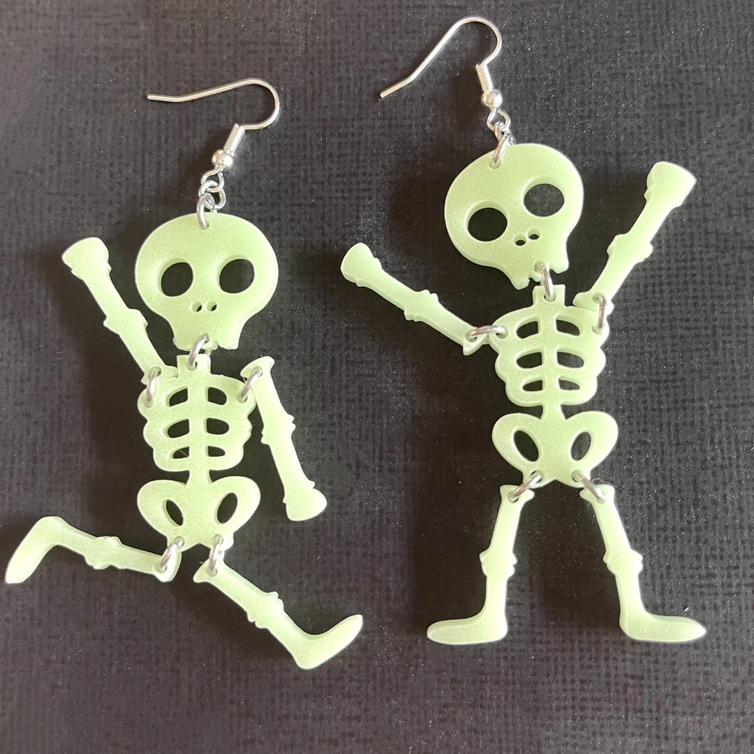 Plastic skeleton best sale earrings