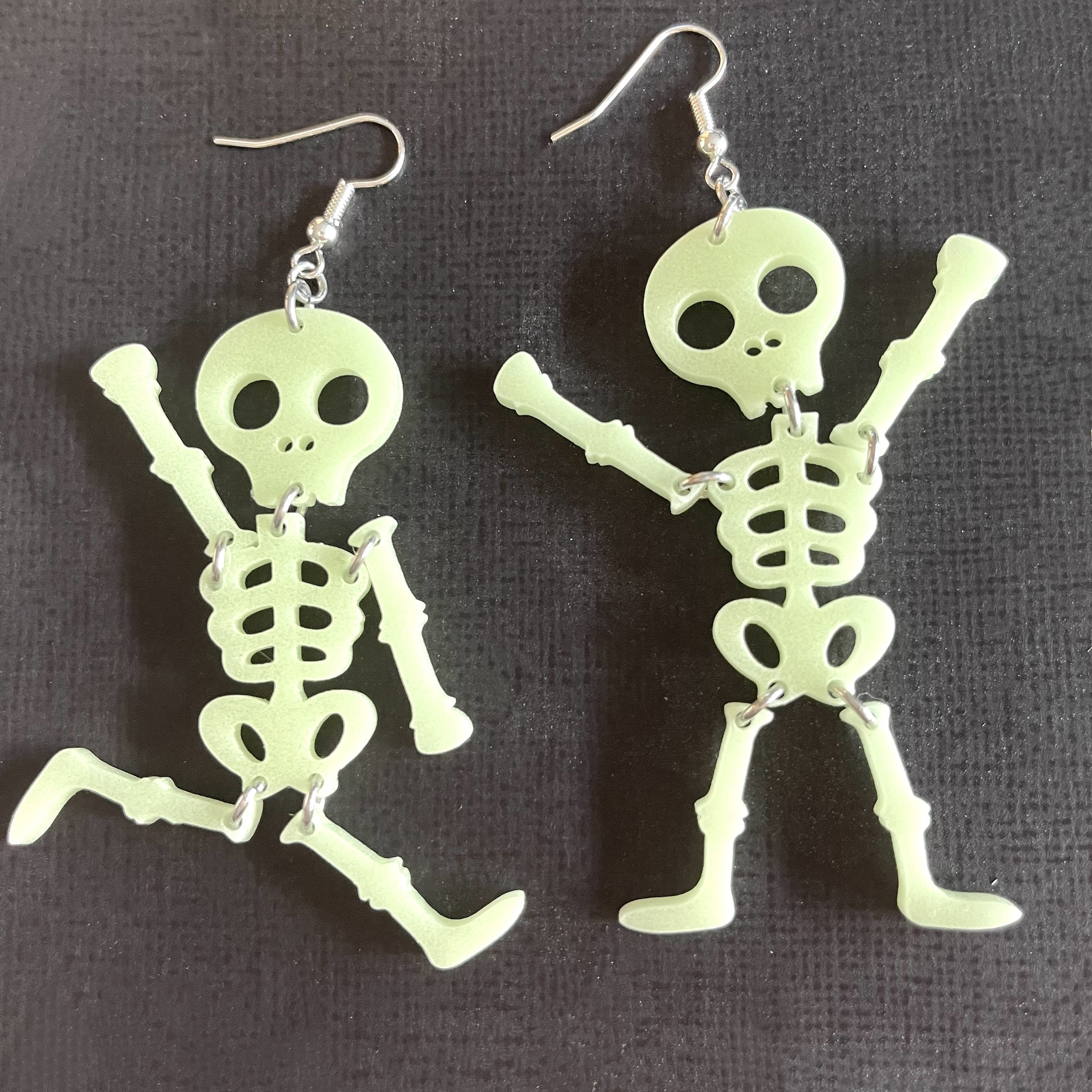 Dancing Skeleton Articulated Earrings Sterling Silver & Copper w Skull – VW  Gypsy