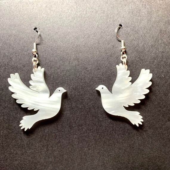 White 2024 acrylic earrings