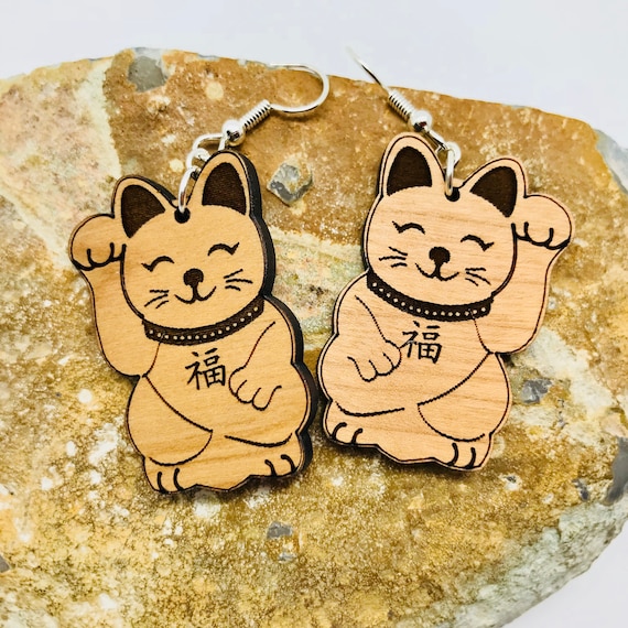 Lucky cat best sale earrings