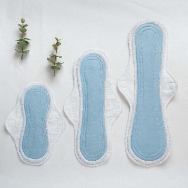 Standard-Width | Linen & Bamboo Reusable Feminine Pads | Menstrual Pad | Incontinence Pad | Washable Pad| OEKO-TEX