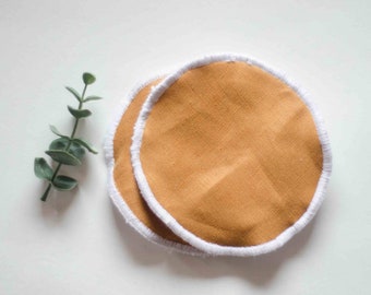 Linen + Bamboo Nursing Pads | Set of 2 (2pcs) | Optional PUL | Leak-proof | Washable Breast Pads