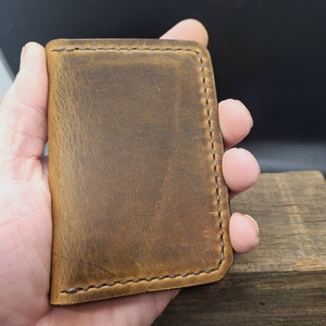 Cuero de bisonte, billetera de bolsillo frontal, billetera para hombre, billetera de cuero minimalista, billetera SLIM, billetera de cuero personalizada, billetera de cuero para hombre