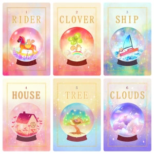 chubby squirrel lenormand cards | lenormand deck| divination tool | cute 38 lenormand | cute tarot | squirrel snow globe | gray squirrel