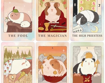 Chonky guinea pig tarot | 22tarot cards | Major Arcana Only | divination | guinea pig | cavy lover|chinchilla | hamster | Rabbit