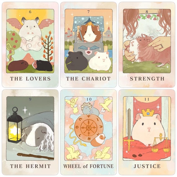 Chonky Guinea Pig Tarot | 22tarot Cards | Major Arcana Only