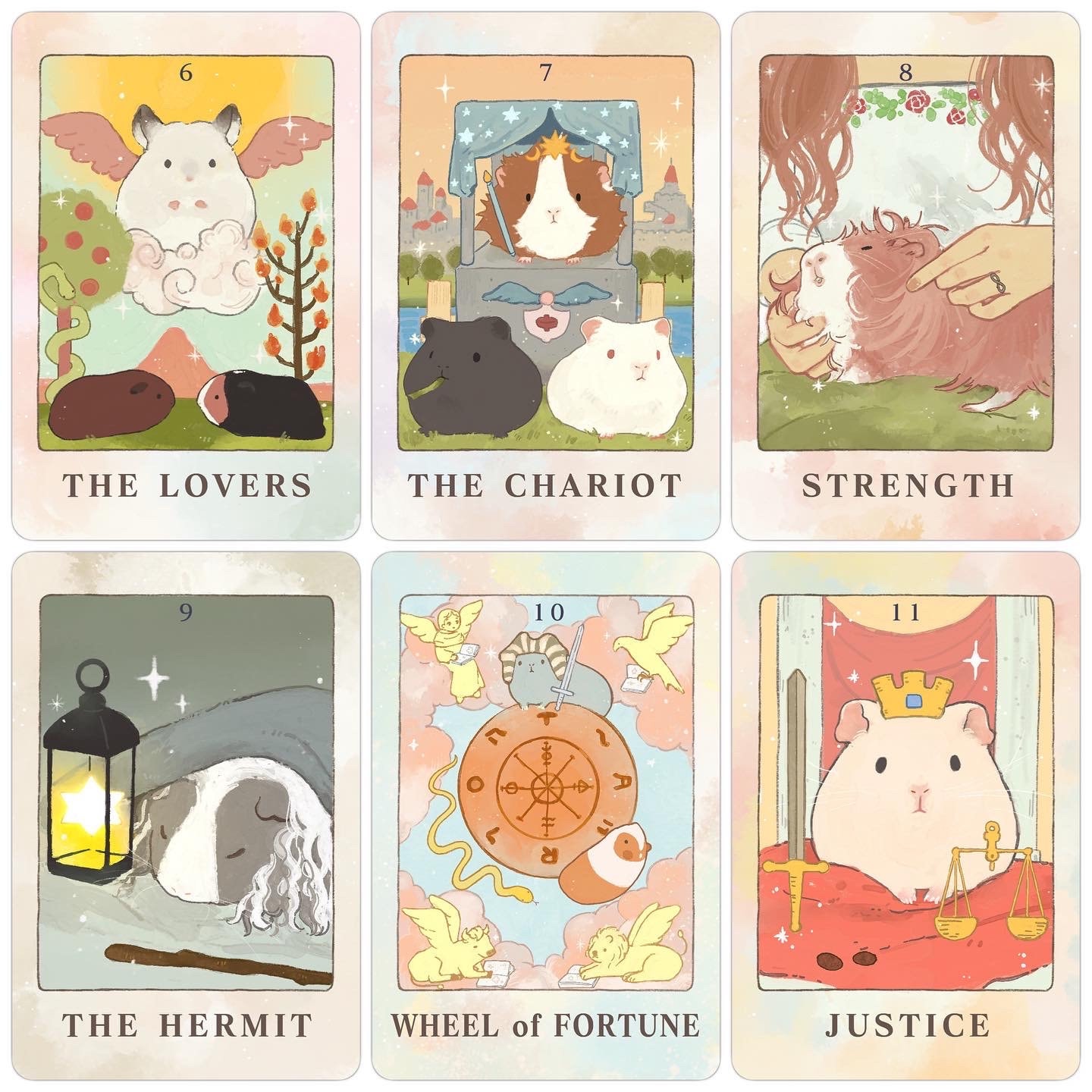 Chonky Guinea Pig Tarot | 22tarot Cards | Major Arcana Only