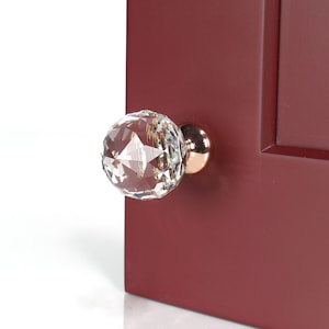 30 MM Diameter Transparent Faceted Crystal Dresser Knob