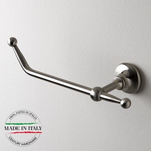L Shaped Premium Solid Brass Toilet Paper Holder -  Made in Italy