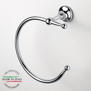 C Shaped Towel Ring Holder Premium Solid Brass - Made in Italy