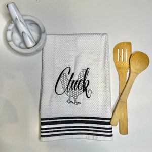 Chicken kitchen towel, embroidered hand towel, kitchen decor