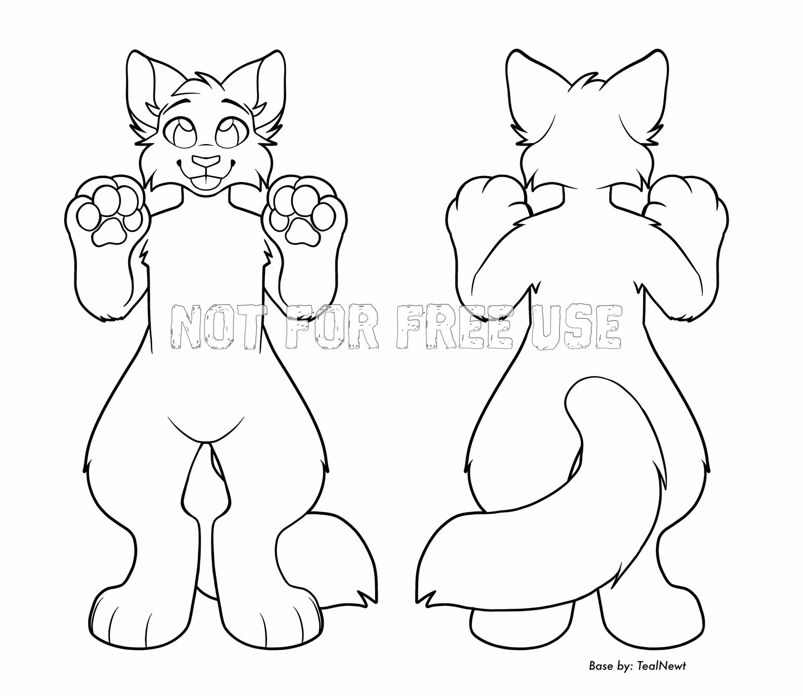 CHIBI Furry Reference Sheet Base Canine and Feline Etsy México