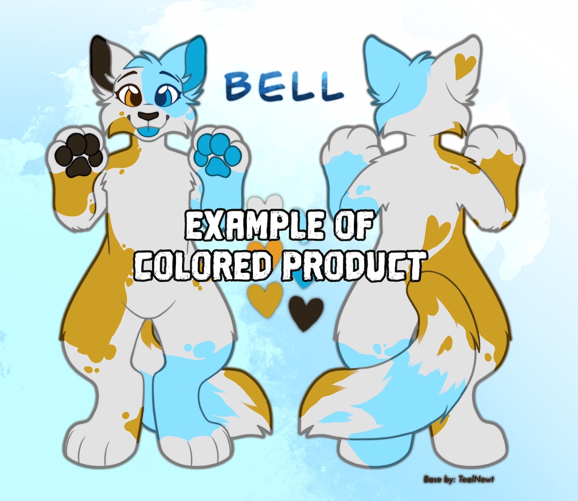 Furry Reference Sheet Base Canine and Feline | Etsy